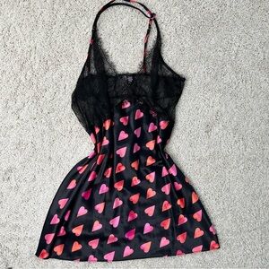 Adorable hearts silk lingerie Victoria secret ballerina slip dress